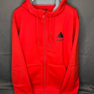 Burton Snowboard Bright Red Zip-Up Hoodie XXL